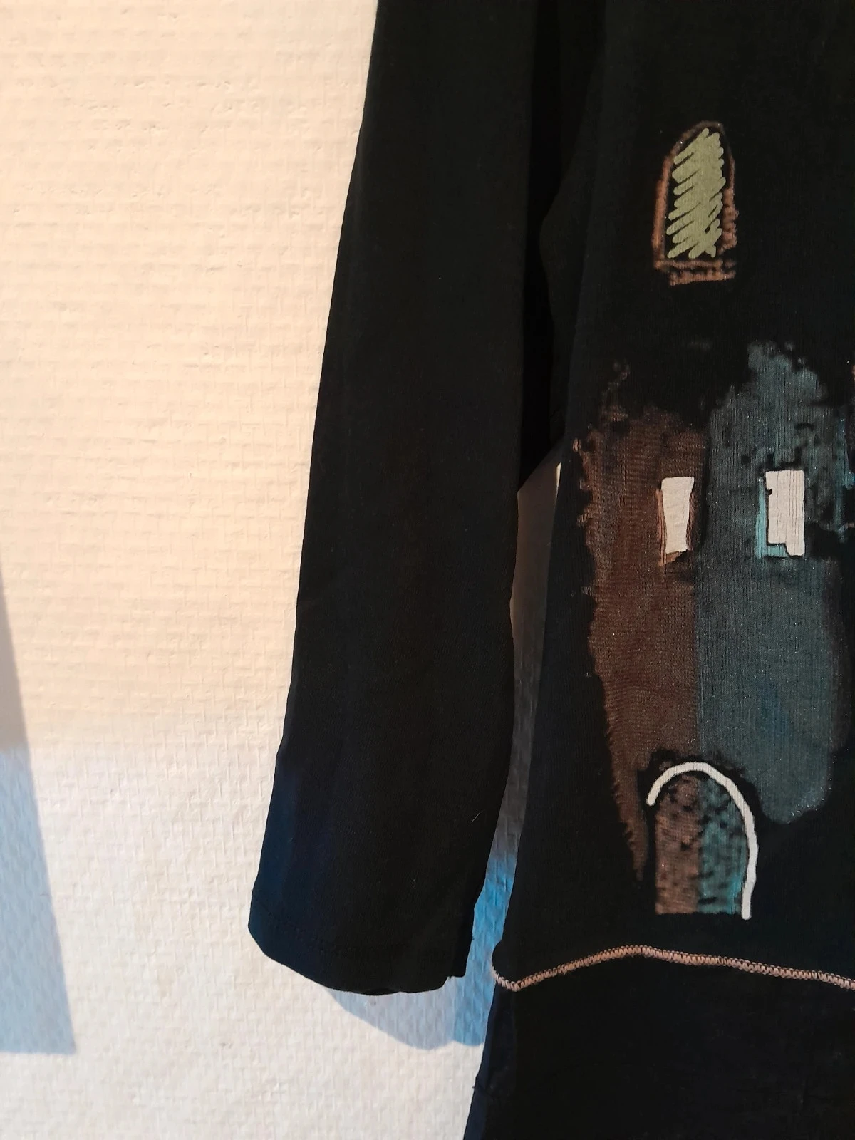 Blusa feminina, preto com estampa, Marca Affinités, tamanho 38 – photo 5